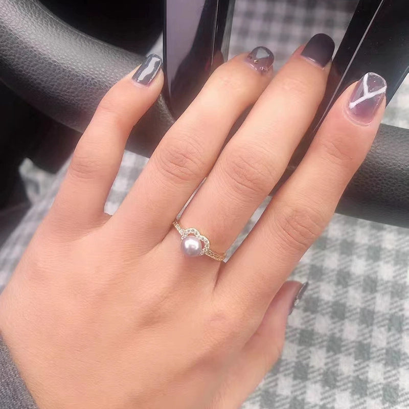 S925 Sterling Silver Heart Pearl Ring Setting