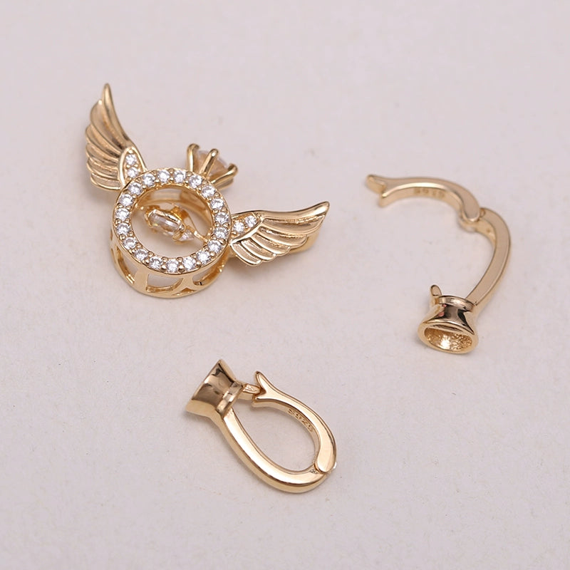 S925 Sterling Silver Angel Clasp for Jewelry Making