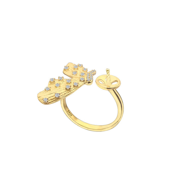 Butterfly pearl ring setting