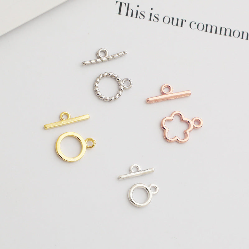 S925 Sterling Silver Flower OT Clasp