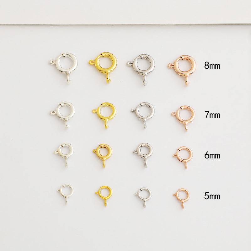10pcs 5-8mm S925 Sterling Silver Open Spring Buckle