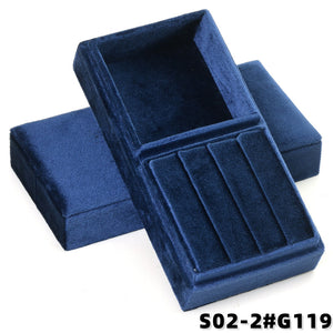 Rectangular Velvet Jewellery Box，Velvet Jewelry Box with Divided Compartments, Ring Slots & Bracelet Section, Vanity & Drawer Storage