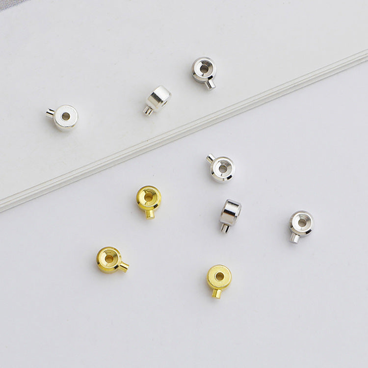 10pcs 3mm S925 Sterling Silver and Gold-Plated End Cap Beads