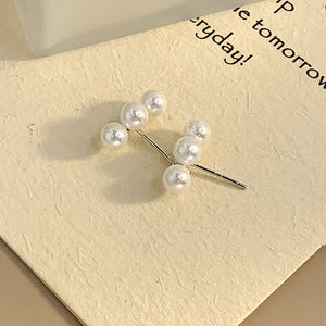 sterling silver three-bead earring settings