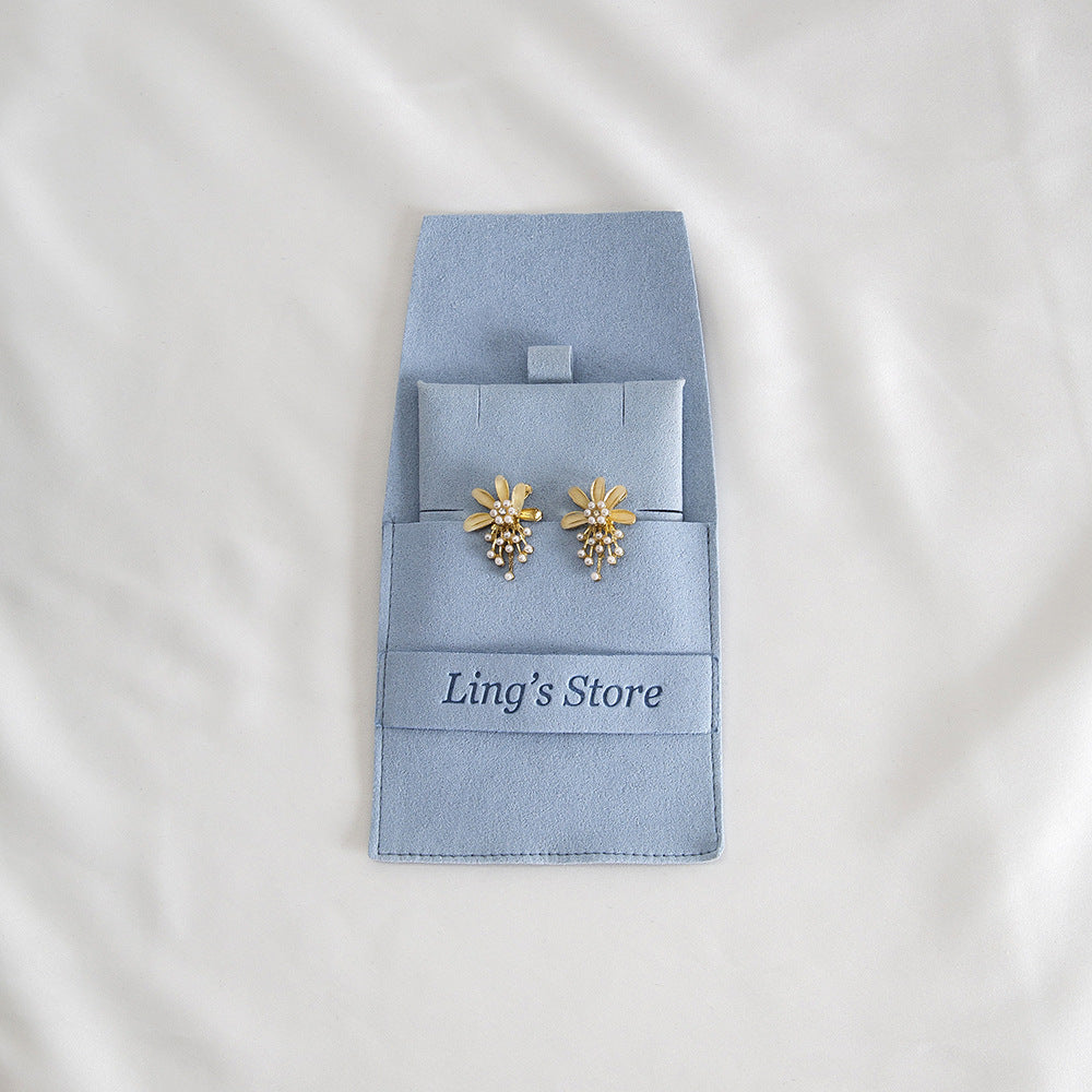 20pcs 12 color jewelry pouch set 8x8cm with 6x6cm holder, multi color suede jewelry packaging for earrings rings necklaces