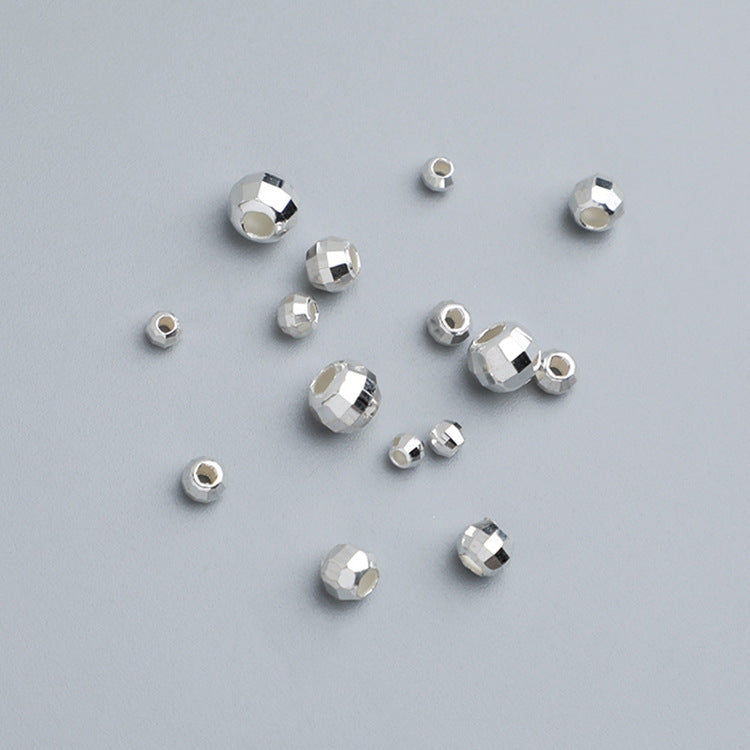 10pcs 2.5-5mm S925 Sterling Silver Faceted Spacer Beads