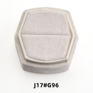Hexagonal Velvet Ring Box with Lift-Off Lid，Elegant Engagement & Proposal Ring Holder, Wedding Photo Prop, Bridal Gift