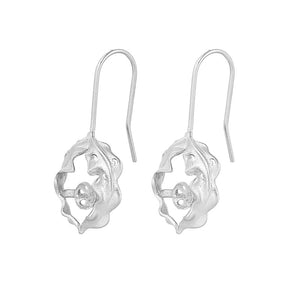 Hollow flower pearl earring settings