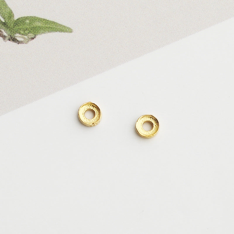 10pcs S925 Sterling Silver Gold-Plated Mini Round Spacer Beads