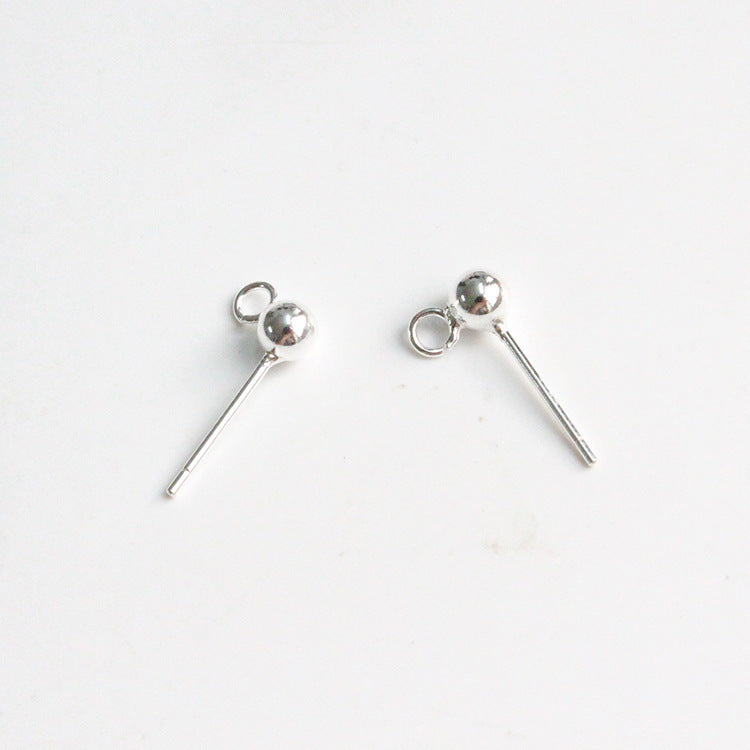 10pcs S925 Sterling Silver Open and Closed Hoop Round Bead Earring Post