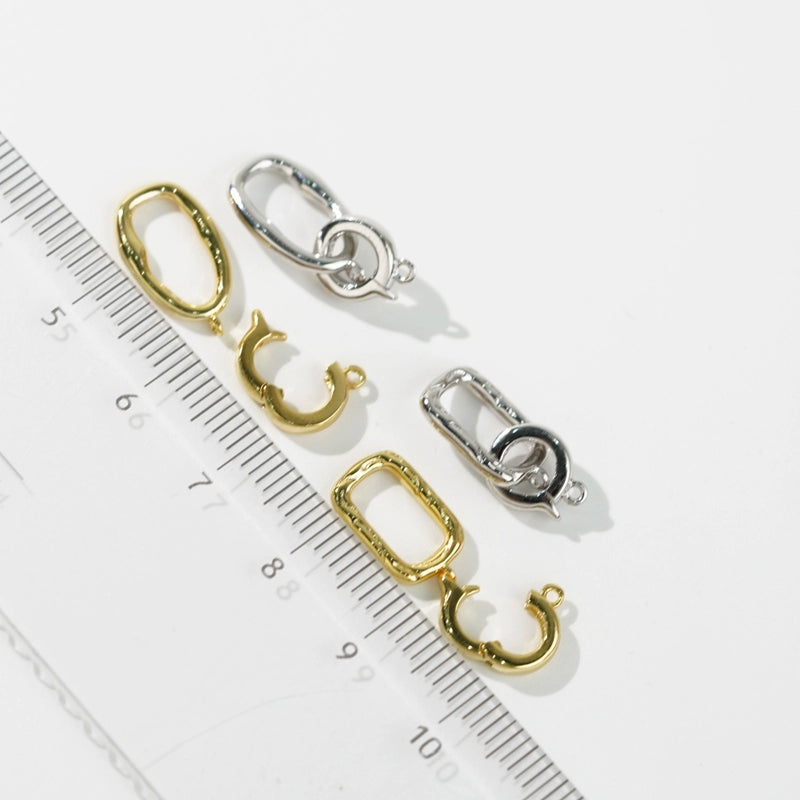 S925 Sterling Silver Oval and Rectangular Clasp for Pearl Necklace Bracelet