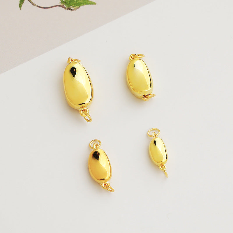 S925 Sterling Silver Ingot Buckle for DIY Bracelet & Necklace, 4 Sizes