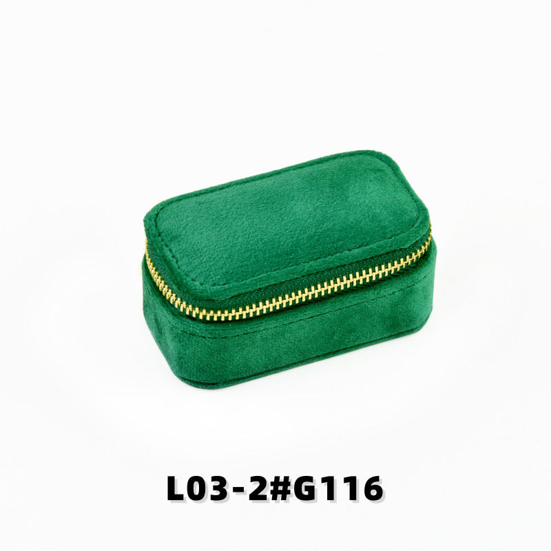 Velvet Mini Travel Jewelry Case, Zippered Organizer with Ring Slots for Rings & Earrings, Bridesmaid Gift & Travel Accessory