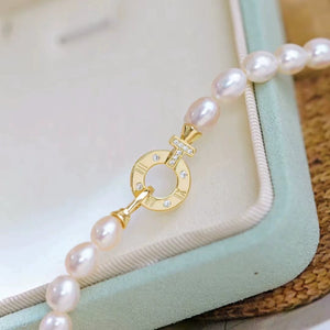 S925 silver exquisite and elegant retro pearl necklace buckle