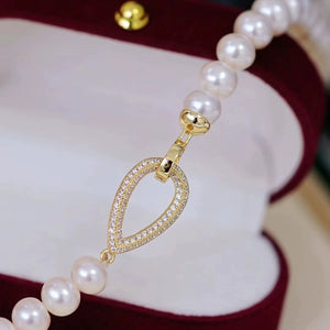 S925 sterling silver pearl necklace clasp for 6-10mm pearl