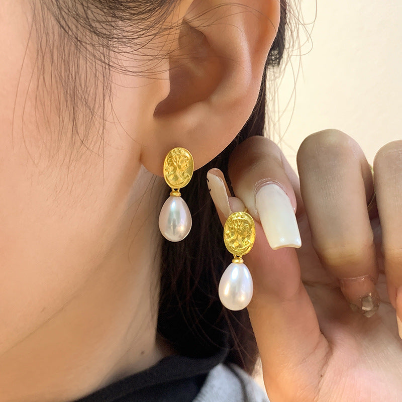 Pearl hollow earrings settings