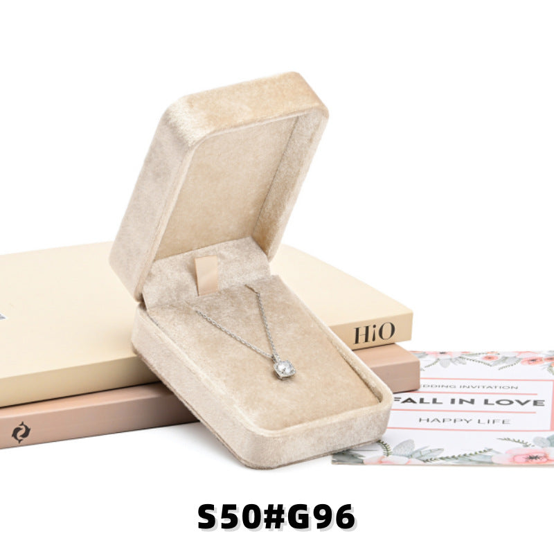 Vintage Velvet Necklace Box Luxury Jewelry Gift Box Retro Rounded Square Jewelry Storage Box Elegant Necklace Packaging