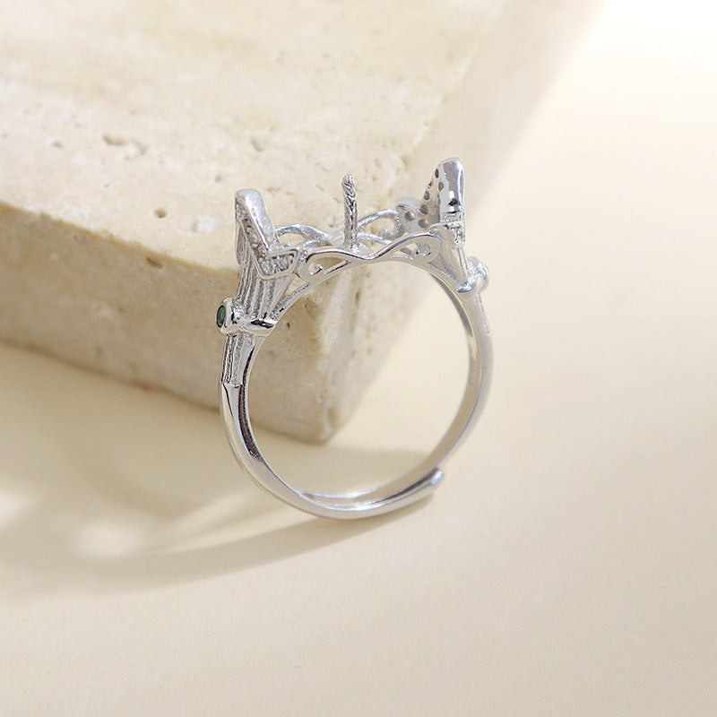 Hollow pearl ring setting