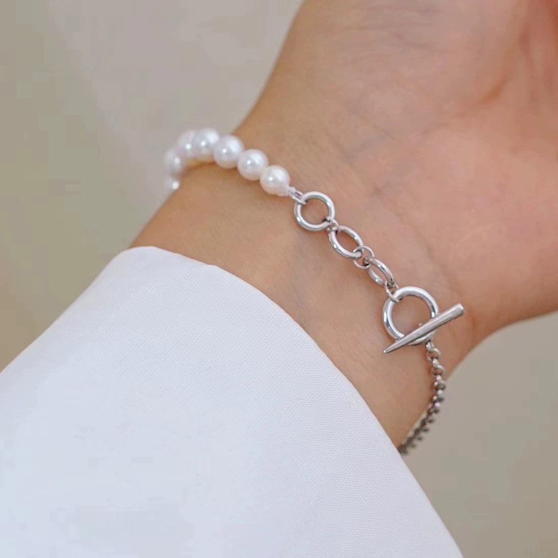 S925 Sterling Silver OT Half Chain Clasp for Baroque Pearl Necklace Making