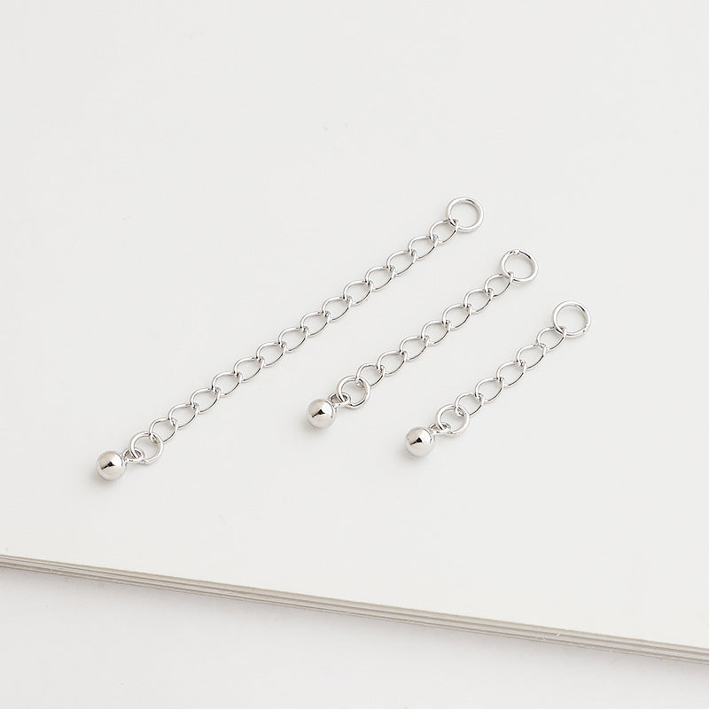 S925 Sterling Silver Extension Chain, Tail Chain DIY Bead Accessories 2.5-5cm