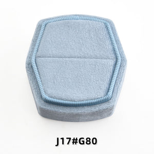 Hexagonal Velvet Ring Box with Lift-Off Lid，Elegant Engagement & Proposal Ring Holder, Wedding Photo Prop, Bridal Gift