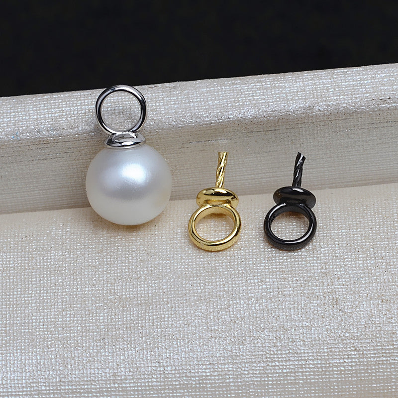 S925 Sterling Silver Simple Circle Pearl Pendant Setting for Jewelry Making
