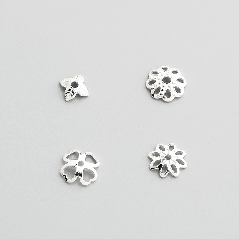 S925 Sterling Silver Flower Bead Caps for DIY Crystal Bracelets