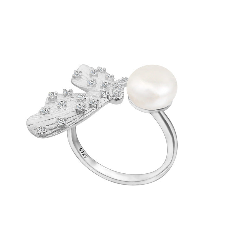 Butterfly pearl ring setting