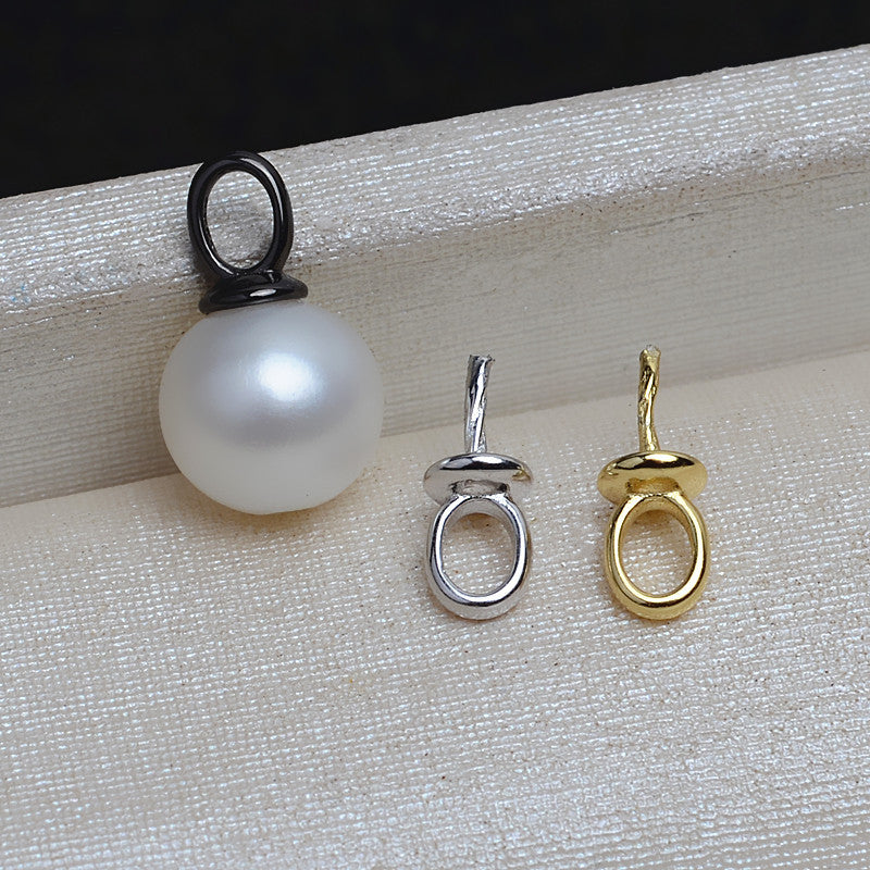 S925 Sterling Silver Simple Circle Pearl Pendant Setting for Jewelry Making