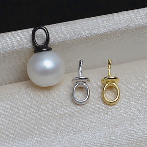 S925 Sterling silver simple circle pearl pendant setting