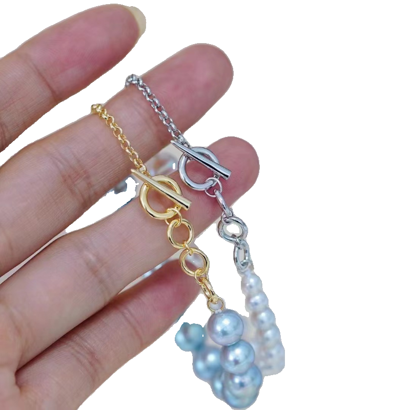 S925 Sterling Silver OT Half Chain Clasp for Baroque Pearl Necklace Making