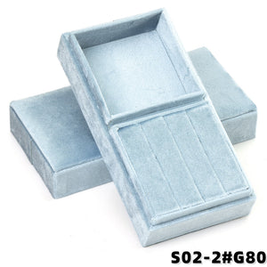 Rectangular Velvet Jewellery Box，Velvet Jewelry Box with Divided Compartments, Ring Slots & Bracelet Section, Vanity & Drawer Storage