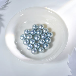 4A 4-10mm Silver Grey Akoya Pearl, Natural Round Loose Pearl with Strong Luster, Undrilled Half Drilled 1mm or Fully Drilled 0.7mm