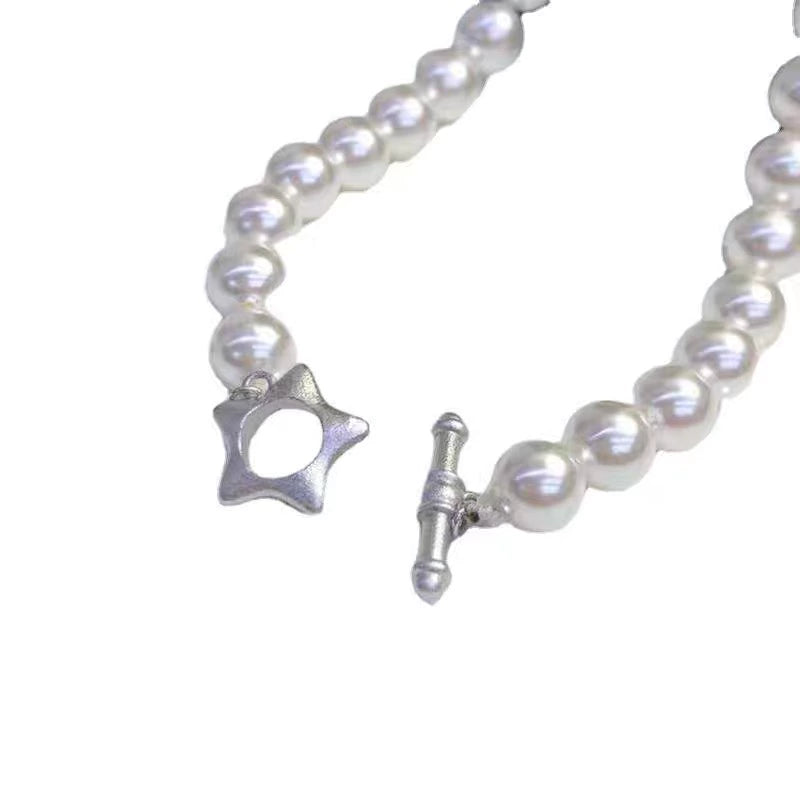 S925 Sterling Silver Matte Finish Five-Pointed Star OT Clasp for Jewelry Making