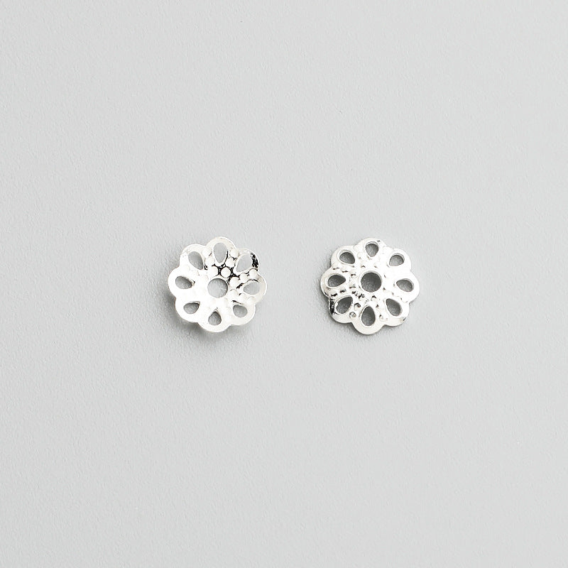 S925 Sterling Silver Flower Bead Caps for DIY Crystal Bracelets