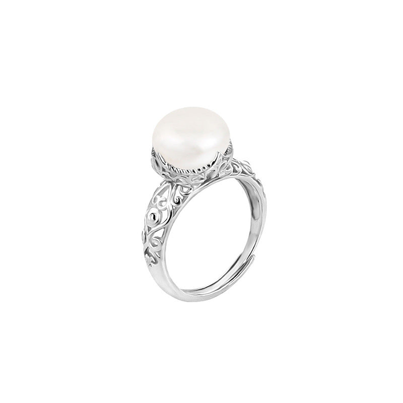 Vintage look style pearl ring setting