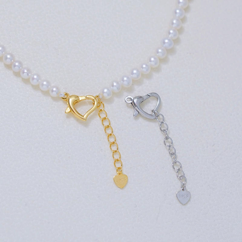S925 sterling silver love heart extension chain