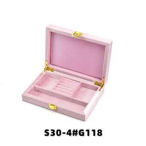 Velvet Jewelry Box with Gold Clasp, Multi-Compartment Organizer for Rings, Earrings & Necklaces, Vanity & Drawer Storage