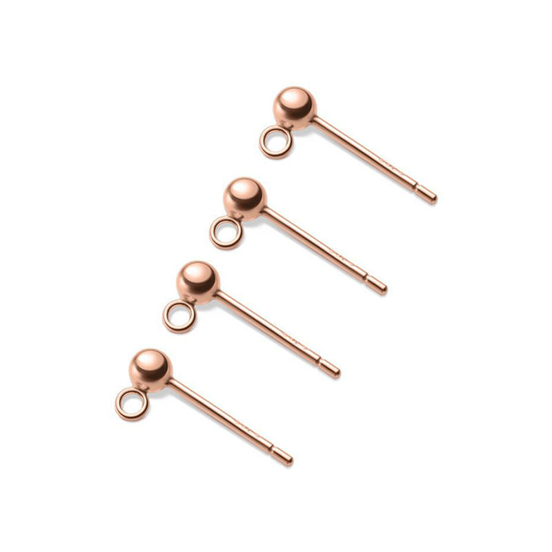 10pcs S925 Sterling Silver Open and Closed Hoop Round Bead Earring Post