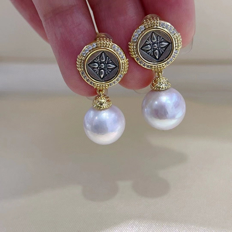 S925 Sterling Silver Gold Coin Earring Setting