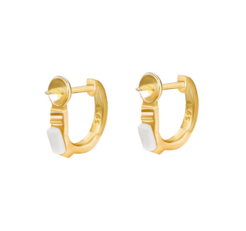 Pearl earring hoop setting