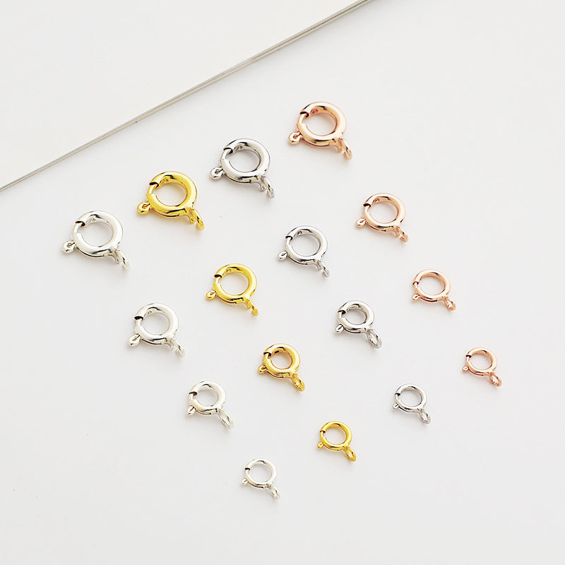 10pcs 5-8mm S925 Sterling Silver Open Spring Buckle