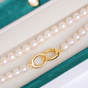 S925 Sterling Silver Double Oval Circle Clasp for Jewelry Making