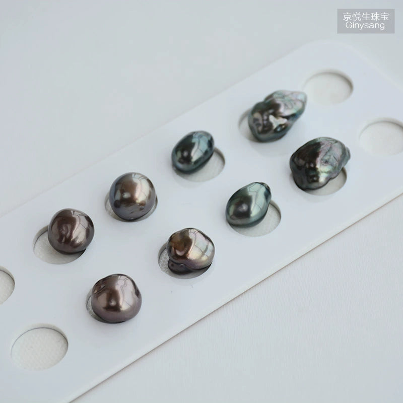 3A 2-12mm Tahitian Keshi Pearl, Black Peacock Green Loose Pearl Bead, Natural Round or Oval Shape, Undrilled Half Drilled 1mm or Fully 0.7mm