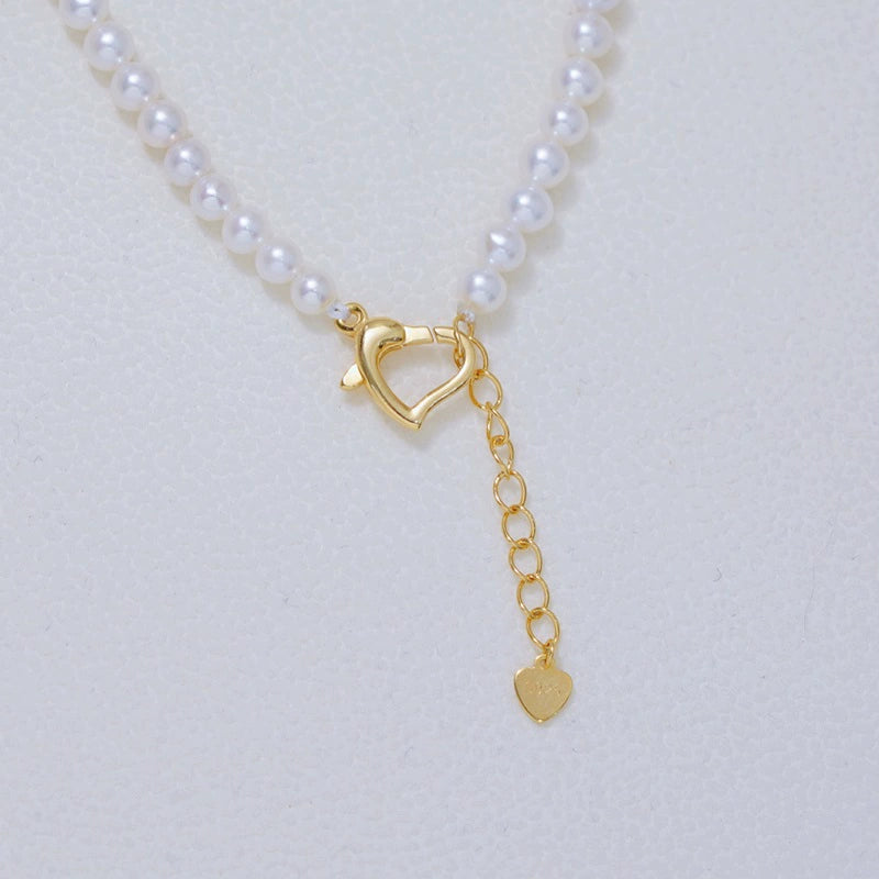S925 sterling silver love heart extension chain