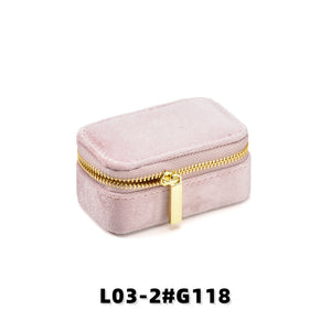 Velvet Mini Travel Jewelry Case, Zippered Organizer with Ring Slots for Rings & Earrings, Bridesmaid Gift & Travel Accessory
