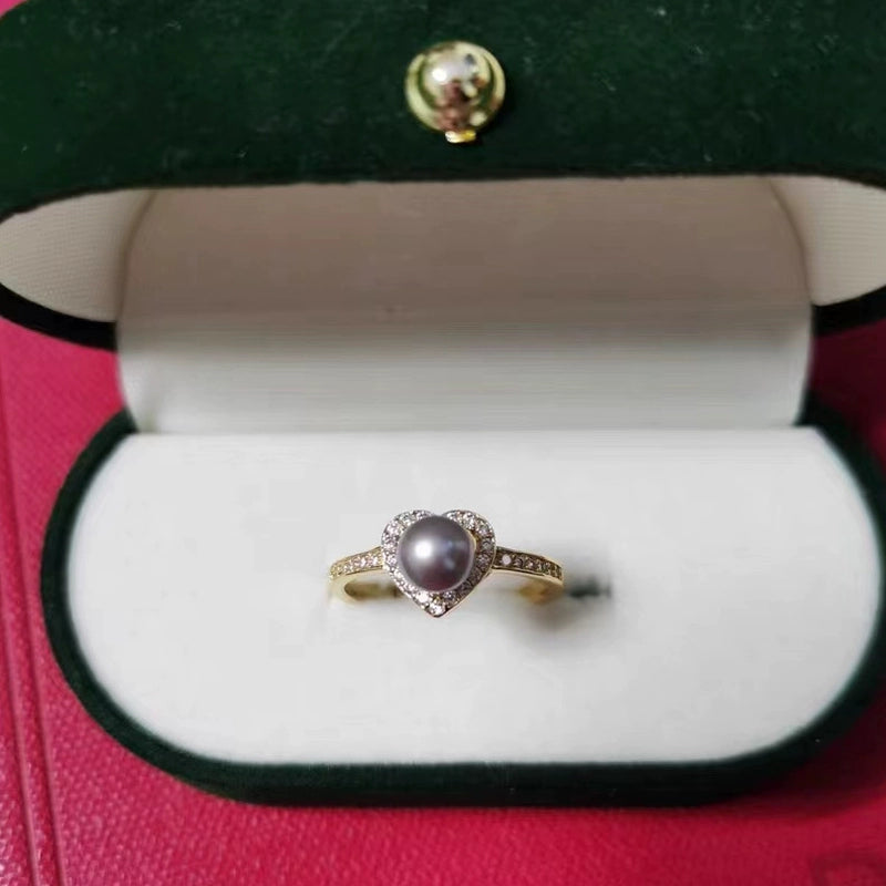 S925 Sterling Silver Heart Pearl Ring Setting