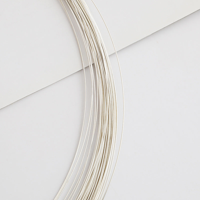 S925 Sterling Silver Thread for DIY Jewelry Making - 0.4-0.5mm Beading Wire