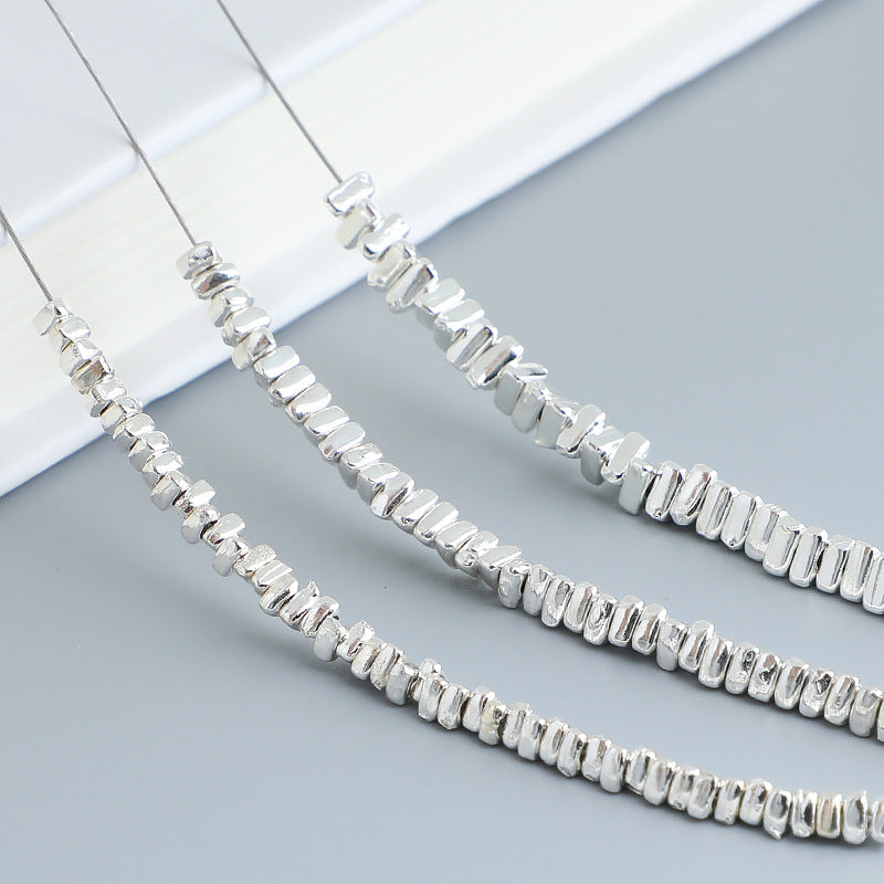 10pcs S925 Silver Triangle Spacer Beads