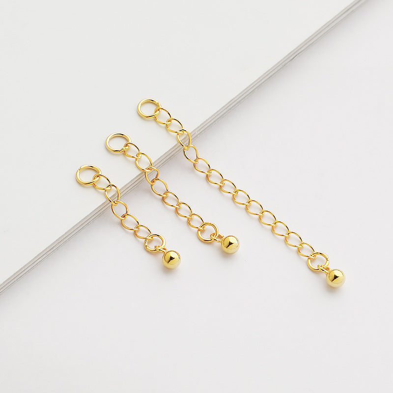 S925 Sterling Silver Extension Chain, Tail Chain DIY Bead Accessories 2.5-5cm